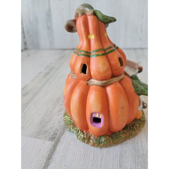Hamburger pumpkin Halloween mini village house decor light up vintage mushrooms - Picture 6 of 9
